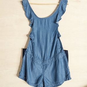 JESSICA SIMPSON Maternity Chambray Shorts Romper